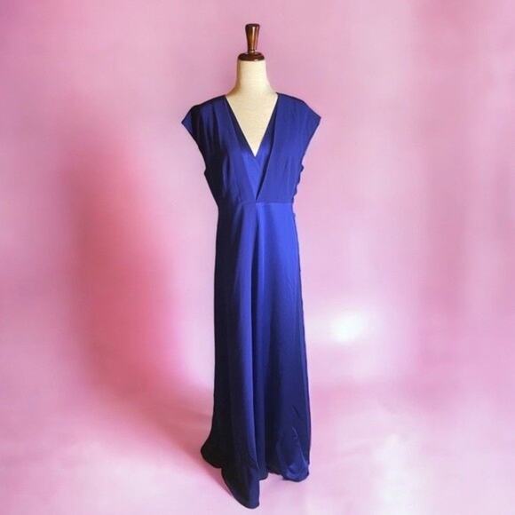 St. John‎ Satin Crepe Floor-Length Gown New With Tags Dark Cobalt Wedding Mother - Picture 2 of 11